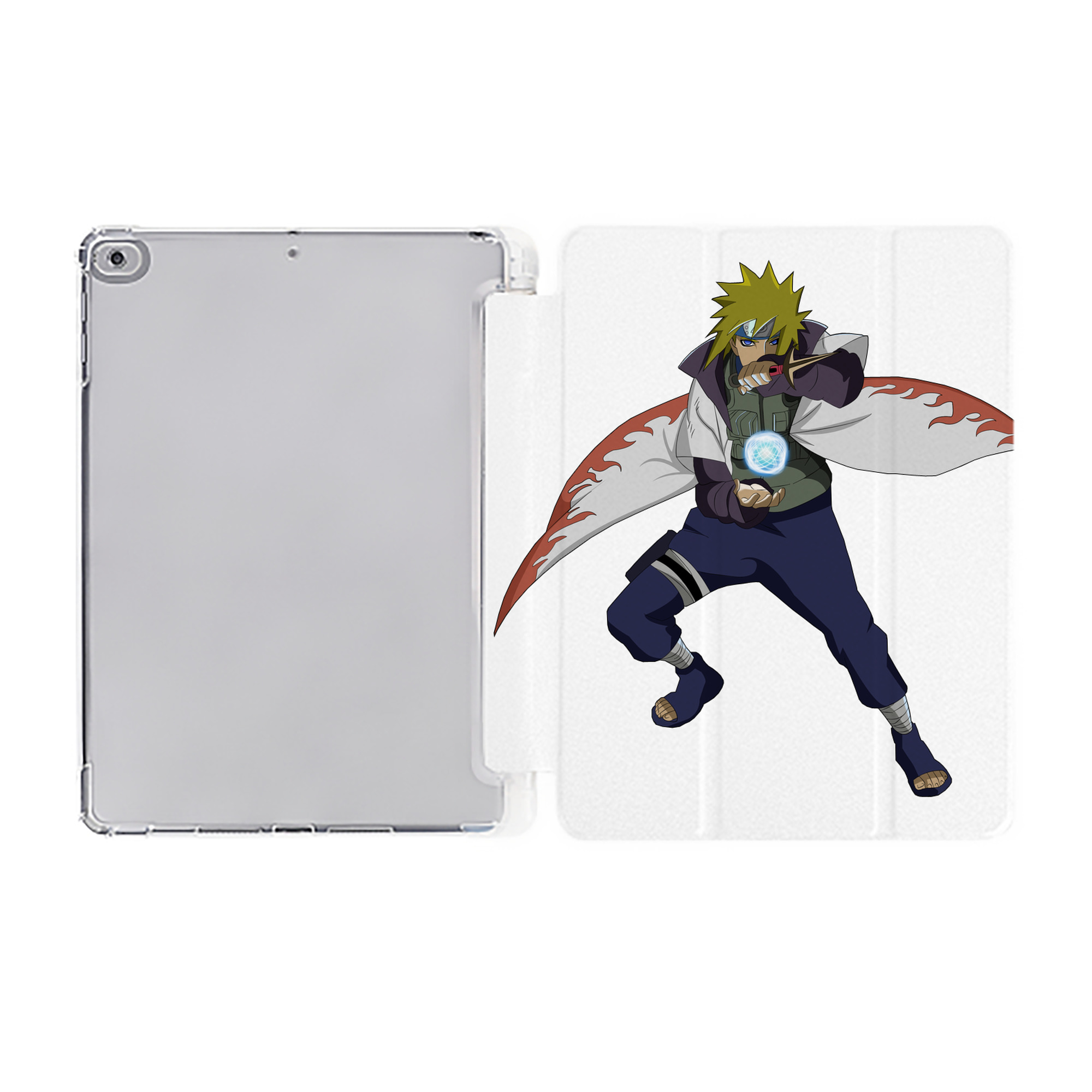 （画像用） NARUTO -ナルト- 波風 ミナト Namikaze Minato IPad ケース ペン収納付き 三つ折りスタンド PUレザー×シリコン 対応機種9.5/10.5/10.9インチ